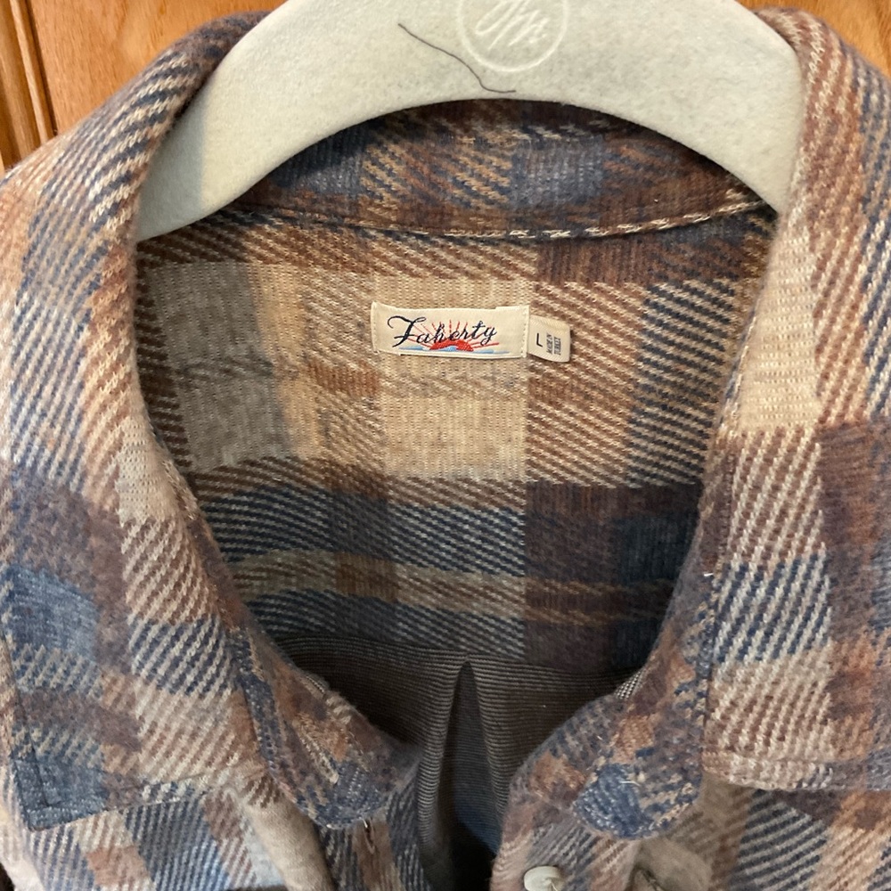 Faherty Plaid Flannel Button Down in Brown, Blue & Cream